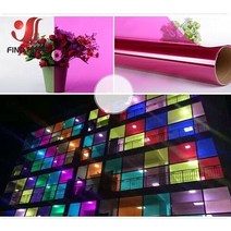 텐트 우레탄창 방풍 바람막이 야외 tpu 컬러 유리 상점 몰 슬라이딩 도어 스티커 자체 접착 창 필름 투명 절연 셀로판 필름, 분홍색, 40cm x 120cm