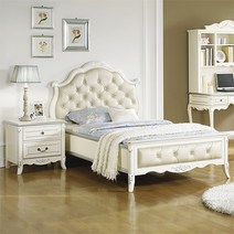 가구대장 이사벨 W1295 크림 화이트엔틱 SS침대프레임 IS-19, 단품