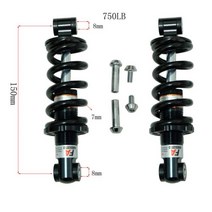 자전거 쇼바 안장 125mm 150mm 750lbs 전기 스쿠터 용 전면 후면 완충기 스프링 전자 스프링 8mm 후면 충격 범용 카본, 150mm 블랙