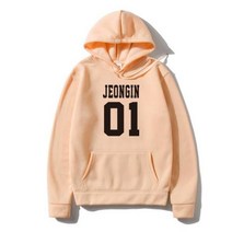KPOP StrayKids Miroh 글자 인쇄 아웃웨어 Femme Hiphop 의류 반팔 여름 Kawaii Hoodies Stray Kids, L, Khaki