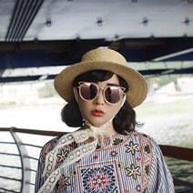 기타 바보사랑[앞머리]캣츠아이 골드믹스 미러 선글라스n522