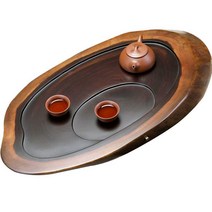 카페 가정용 다기 차 트레이 찻잔 받침대 티 쟁반, 원형  62x31x4.5