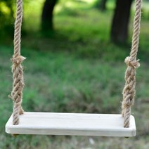 야외그네 나무그네 튼튼한 그네 성인 그네 정원 목재 나무, 포플러 45cm 키즈
