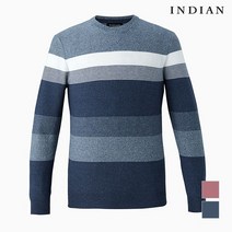 인디안 컬러 배색 캐주얼 라운드 니트 MIVBRWS1171