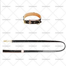 강아지 훈련 산책 목줄 디자이너 사용자 정의 칼라 가죽 끈 세트 요크셔스 치와와, 없음, Collar Leash Set+L4658cm