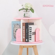 책장 회전 이동식 낮은 원목 책꽂이 높은 전면, 1 Layer Pink