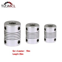 스테퍼 모터 커플러 샤프트 커플링용 D19L25 알루미늄 플렉시블 커플 링 프린터3mm 4mm 5mm 6mm 6.35mm 8m, 16 7mm x 7mm