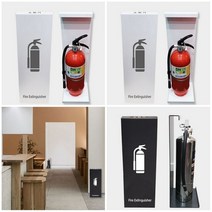 분말소화기 커버 거치대 받침대 위치표시 안내판 표지, 다크그레이