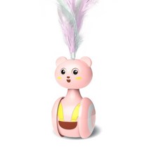 [냥아치] 고양이 자동 장난감 움직이는 장난감 공 깃털 스틱, A타입 페더 핑크