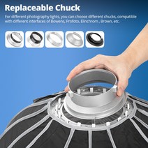 AMBITFUL-휴대용 P60 빠른 설치 딥 포물선 소프트 박스 + 허니콤 그리드 보웬스 프로포토 엘린크롬 플래시, 01 for Elinchrom