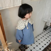 [베베꼬망] 도트 카라 원피스