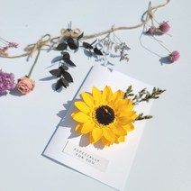 해바라기 드라이플라워 카드 생일축하 기념일 편지 프리저브드플라워 비누꽃, 핑크