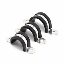 파이프클램프 아시바조인트 클립 h빔 이형 클램프 304 스테인레스 스틸 고무 라이닝 p u 형 파이프 케이블 장착 호스 파이프 호스 고정 파이프 브래킷, 18mm