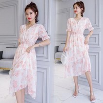 [실버캣] 여성 빅사이즈 플라워 단아한 롱원피스