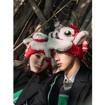 겨울방한모자 냐샤오치 오리지널 국조 레드 해사자 털실 보온 모자 완제품 남녀 겨울 동북