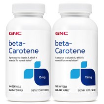 GNC 2개세트 지앤시 베타카로틴 15MG 360정 미국 정품 지앤씨, 2개