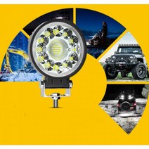 엘이디 써치 라이트 WIDE 라운드4인치 3030엘이디 99와트 다기능 다용도 경량 작업 현장 해루질 기중기 선박 SUV 서치