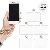 태그홀더(5개) 스마트폰 키링 태그홀더 스트랩 커넥터 태그 홀더 스트랩 연결홀더 휴대폰 연결태그홀더, 블랙