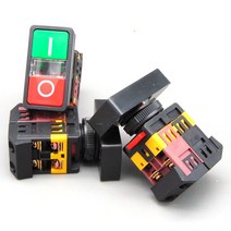 AS-22N 25N 시작-중지 LED 램프가있는 이중 푸시 버튼 스위치 (장착 구멍 22mm 25mm)(DC 6/12/24/36/48 V A, 02 AC380V