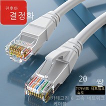 Jinghua (JH) 카테고리 6 CAT6 네트워크 케이블 고속 기가비트 네트워크 케이블 가정용 컴퓨터 광대역 셋톱 박스 비차폐 8코어 트위스트 페어 엔지니어링 점퍼 그레이 20, 1미터, 카테고리 6 기가비트 이더넷 케이블 그레이 [Supe