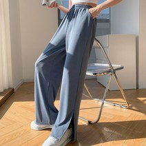 똑소녀 여성용 밴딩 와이드핏 팬츠 옆트임 소프트 찰랑 바지 4color