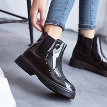 여성 둥근코 유광 첼시 워커 부츠 3cm 여자신발쇼핑몰