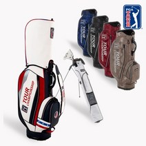 PGA 투어 노캐디 골프백 캐디백 5종, PU 화이트