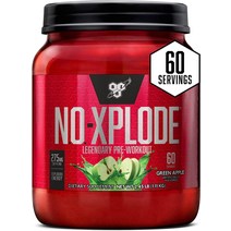 BSN N.O.-XPLODE 프리워크아웃 부스터 30회분 60회분, 그린애플, 60인분(1팩)