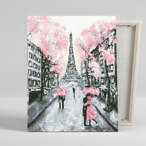 [천삼백케이] [아이러브페인팅] 아이러브페인팅 DIY캔버스형 보석십자수 40x50cm 파리의 봄, 단품