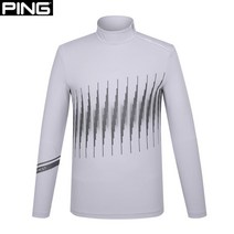 핑 핑(PING) 골프웨어 봄 그레이 남성 프린트 하프넥 긴팔 이너 티셔츠 111B1TI012_GY