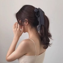 리넨코 왕리본 바나나 머리핀