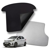 미로카매트 기아 모닝 밴 고무 방수 차박 논슬립 적재함 트렁크매트 3타입, 스틸그레이, 모닝 밴(2022년)