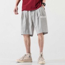 스포츠 스타일 남성 통큰 반바지 무릎 와이드 팬츠