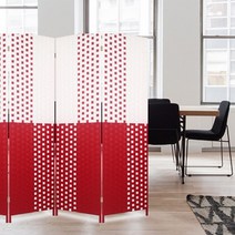 에코팩토리 인테리어 파티션 핸드메이드 라탄 칸막이 공간분리 가벽, [D-대형]150x200cm투톤:레드