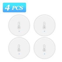 Tuya/SmartLife App ZigBee 스마트 온도 및 습도 센서 Alexa Google 홈 오토메이션, [04] 4 pcs Round