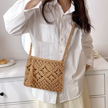 디어백 손뜨개 로프 스퀘어 크로스백 CH-99002T