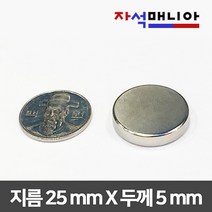 페인트인포 초강력 네오디움 원형자석 지름 20mm x 두께 2.5mm, 실버, 20개