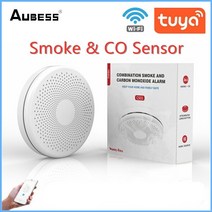 일산화탄소 경보기 aubss tuya wifi 2 in 1 smoke 콤보 감지기 co smoke alarm sensor 감지기 with led indicator smart, 5cps