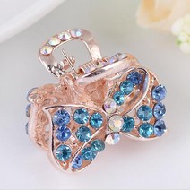 다이스 헤어 집게핀 블루 머리 큐빅 보석 장식 포인트 올림머리 삔 액세서리