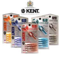 켄트(KENT) 정품 치간칫솔세트 슬라이드형 6개입 칫솔 치실, 켄트 치간칫솔 KENT-7410 (L)
