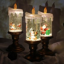 크리스마스 오르골 무드등 촛대 스노우볼 워터볼 3종, 촛대 스노우볼(썰매산타)