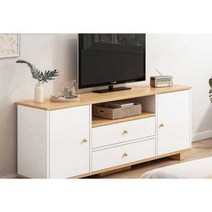 소형 티비다이 서랍장 미니 수납공간 오피스텔 장식, 120CM 4도어 화이트 + 고무나무색상