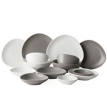 에라토 조약돌 2인 한식기세트 14P(컬러선택), 블랙앤그레이, 블랙+그레이set