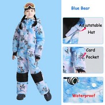 주니어스키복 키즈 아동 어린이 스키복 겨울 스키 복 소년 소녀 snowsuits 스포츠 만화 점프 슈트 야외 스노우 보드 마운틴 스키 스키 overearall 116