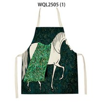 승마복 Animal Horse Print Apron Creative Horse Riding Pattern Kitchen Apron for Women Party Cooking, 01 1_01 47x38cm