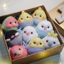 양모펠트 퀼티 DIY 신제품 호랑이 피부 feng 모란 새 해바라기 앵무새 선물 상자 양모 펠트 diy 인형 재료 패키지