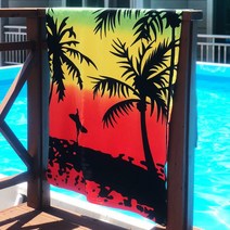 바이더준 비치타올 붉은노을처럼 비치타월 150cm x 70cm 해변 바캉스 썬배드 수영 수건 물놀이 용품, 1장, 붉은노을처럼 비치타올