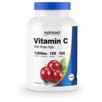 Nutricost Vitamin C with Rose Hips 뉴트리코스트 비타민C 로즈힙 1000mg 120캡슐 2통