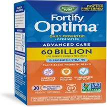 Nature’s Way Fortify Optima Daily Probiotic 60 Billion 15 Strains Prebiotic 30 Capsules, 1