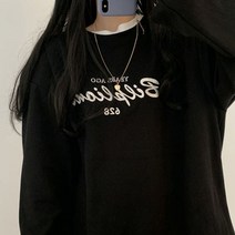 남녀공용 오버핏 봄 자수 프린팅 남자 맨투맨 3컬러